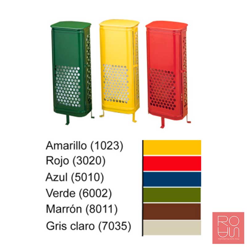 Paperera de reciclatge exterior amb tapa per 1, 2, 3 o 4 fraccions